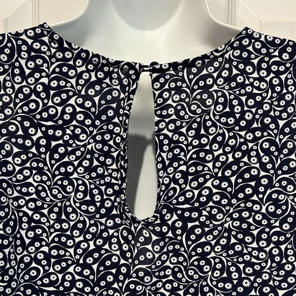 Michael Michael Kors Navy/White Short Sleeve Cold Shoulder Top Size M - Picture 8 of 12